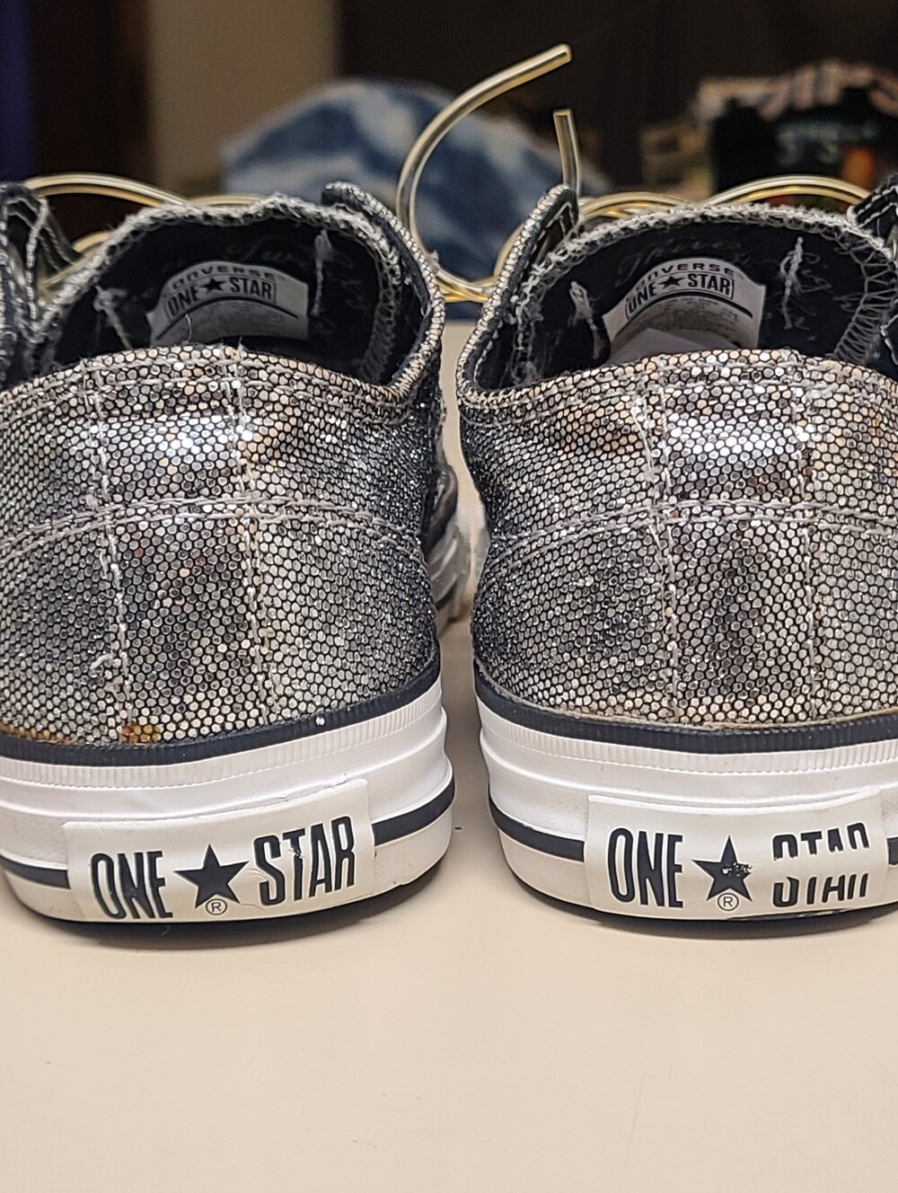 Converse One Star a Glitter slip on casual sneakers size 8 - Picture 6 of 10